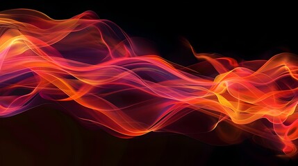 Flowing neon flame pattern with smooth gradient transition against black backdrop