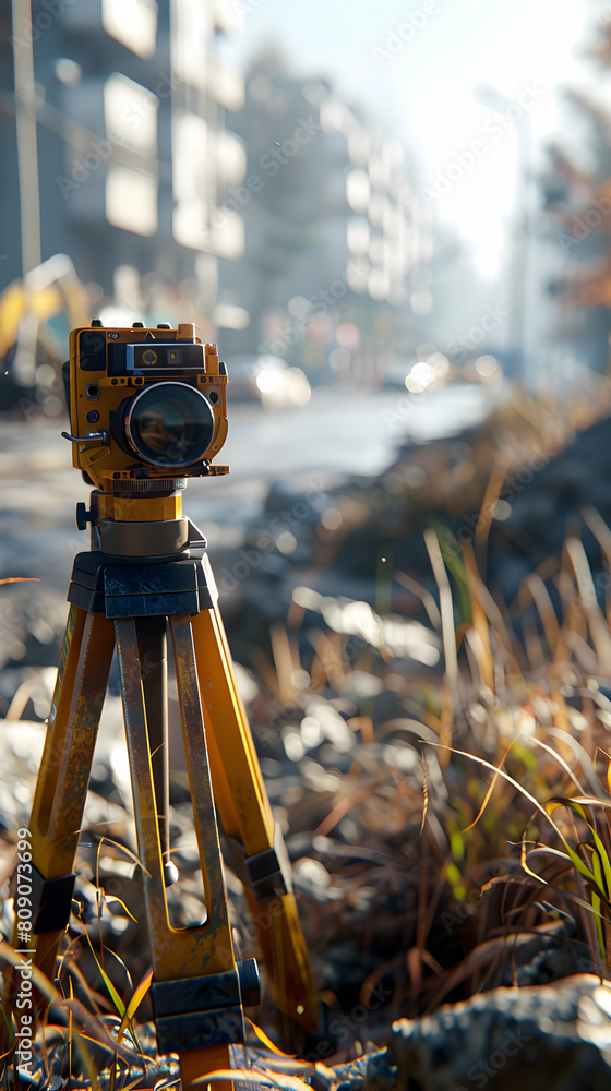 Aufkleber advanced surveying techniques: precision boundary marking for development projects - photo realistic