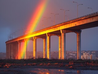 bridge, rainbow，Proud LGBTQ+ Pride Month Rainbow Bridge 4K Wallpaper