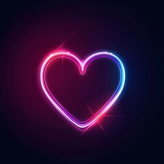 Colorful Glow HUD icon of Valentines Day, a special design with kawaii template sharpen with copy space