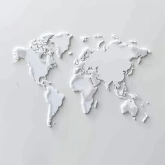 Creative paper art of a detailed world map, designed in minimal styles, ideal as an educational banner template sharpen with copy space