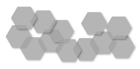 Abstract white and gray with hexagon and hexagonal background. Luxury grey pattern with hexagons. abstract 3d hexagonal background with shadow. 3D futuristic abstract honeycomb mosaic background.