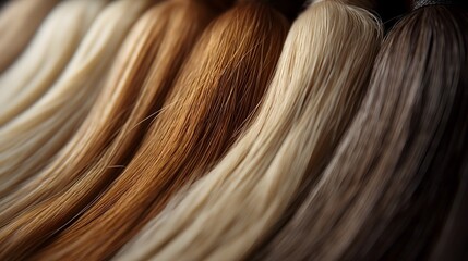 Elegant array of hair color samples ranging from blonde to brunette