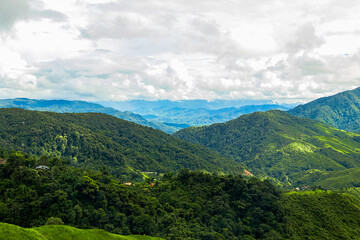 View of the green mountains at Thailand.