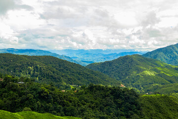 Naklejka premium View of the green mountains at Thailand.