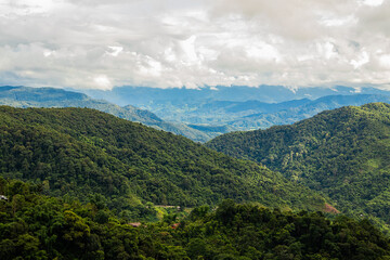 View of the green mountains at Thailand.