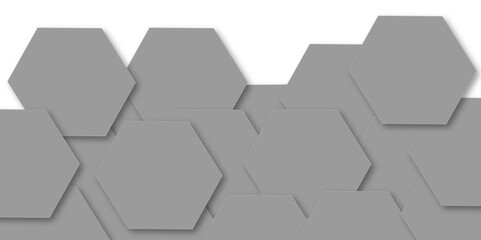 Abstract white and gray with hexagon and hexagonal background. Luxury grey pattern with hexagons. abstract 3d hexagonal background with shadow. 3D futuristic abstract honeycomb mosaic background.