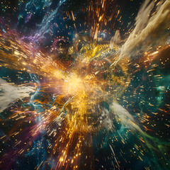 Big bang collision. Origin of the universe.