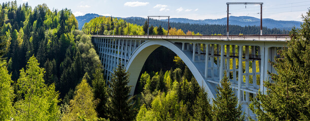 The renewed Karako Viaduct in Harghita county, Romania.