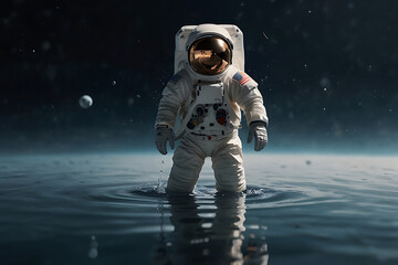 astronaut in water