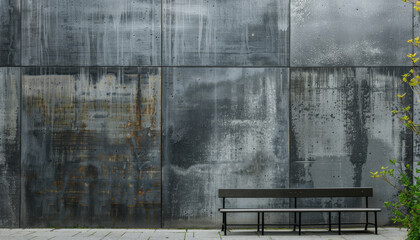 A large wall with two white couches and two potted plants by AI generated image