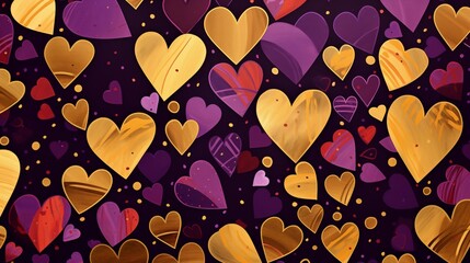 Colorful Heart Pattern Illustration with a Romantic Valentine's Theme