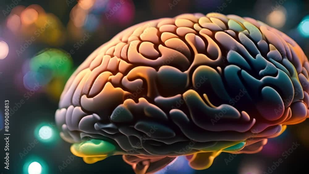 Poster computer generated human brain generative ai