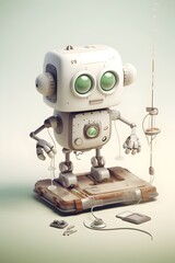 Modern Robot Design in Flat Lay Photography: A Symbol of Technological Innovation