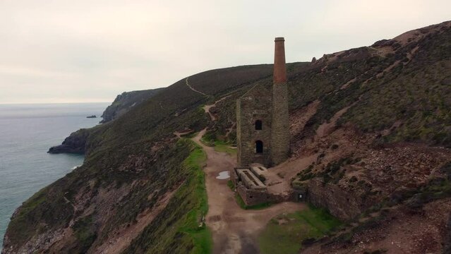 Wheal Coates from the air cornwall england uk 