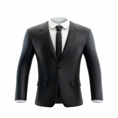 Elegant Black Suit with Tie Icon. Generative ai