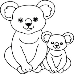 Koala Coloring Page for Kids stock illustration
