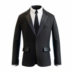 Elegant Black Suit with Tie Icon. Generative ai