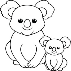 Koala Coloring Page for Kids stock illustration