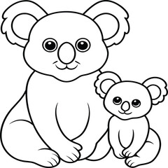 Koala Coloring Page for Kids stock illustration