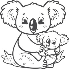 Koala Coloring Page for Kids stock illustration