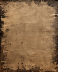 Aged, textured paper with a weathered appearance, characterized by darkened edges, creases, and stains