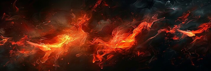 A captivating wallpaper design featuring an eerie scene of phantoms, with the central focus on a dangerous flame. The glowing fire illuminates the ghostly figures, creating a haunting and suspenseful