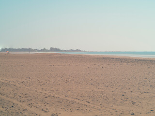The nearest sandy beach. Beautiful panoramic landscape. An inspiring tropical sea horizon. Sunset sky tranquility relaxation panorama summer atmosphere. Positive energy, summer tropical island meditat