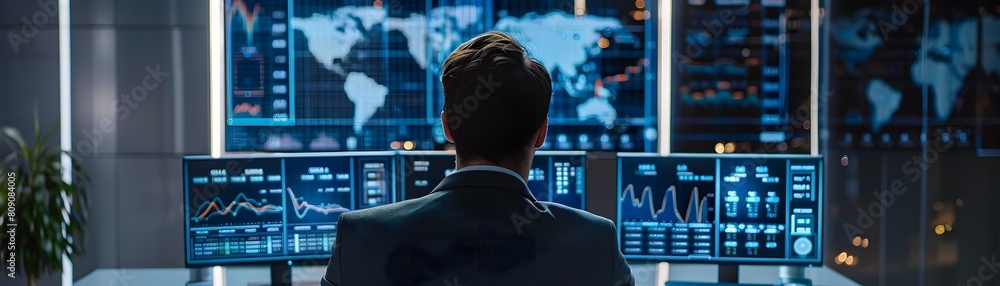 Aufkleber digital finance expert consulting clients through secure virtual investment interface