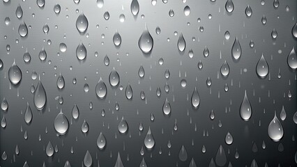 Water drops on a gray background.