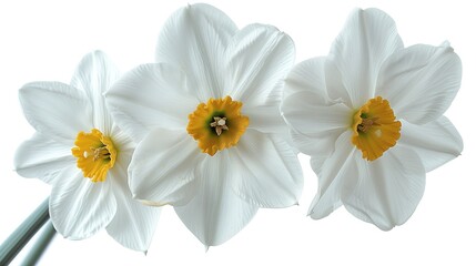 Obraz premium close up of narcissus flowers isolated on solid background