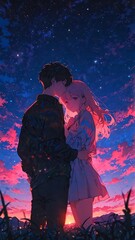anime young loving couple	