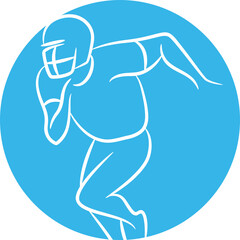 American Football Player in Blue Circle