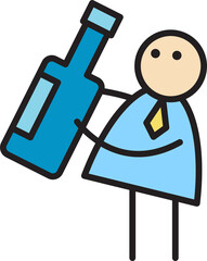 Businessman Drinking Water Stick Figure
