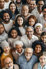 Obraz premium Diverse Group of People of Different Genders and Ethnicities Looking Happily at Camera