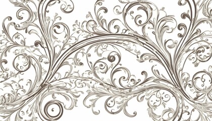 Scrollwork patterns with elegant curves and decora