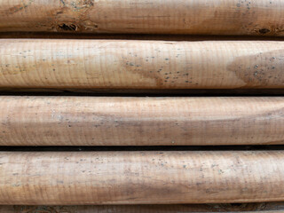 Close-Up View of Stacked Wooden Logs