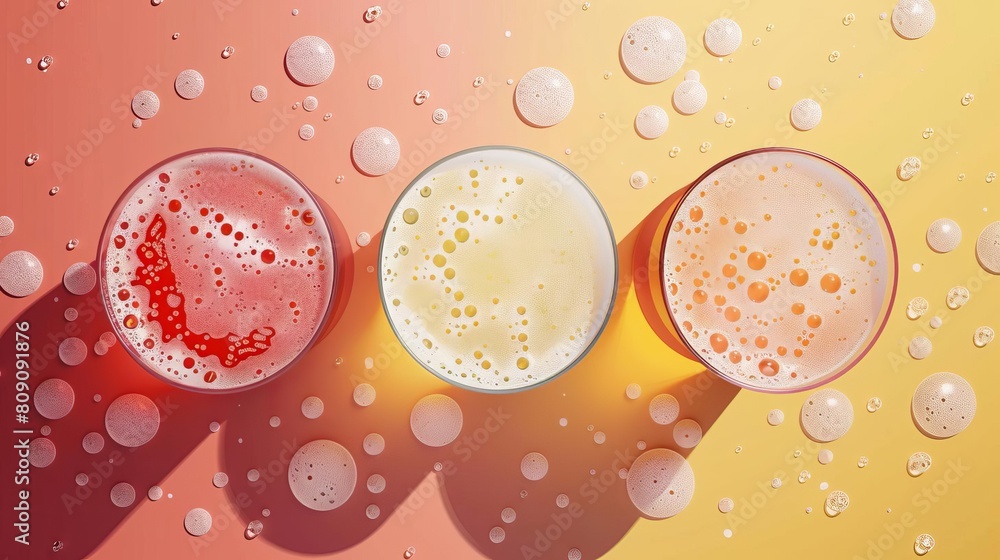 Aufkleber beer foam flat design top view refreshing theme animation triadic color scheme
