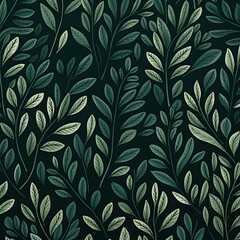 Green leaves pattern. Generative AI.