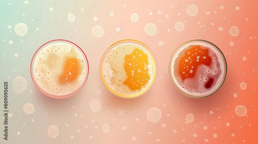 Poster beer foam flat design top view refreshing theme animation triadic color scheme