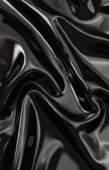 Fototapeta premium A black fabric with a shiny surface.