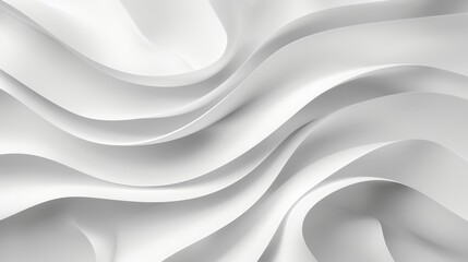   A tight shot of a plain white backdrop featuring undulating waves at its upper and lower edges