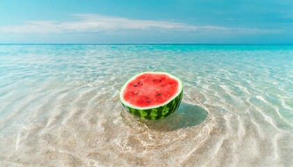 美しい海とスイカ