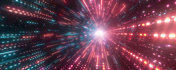 Naklejka premium Digital data and flow of information background, representing big technology or digital transformation concept, global cyber network connection