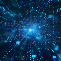 Obraz premium Digital data and flow of information background, representing big technology or digital transformation concept, global cyber network connection
