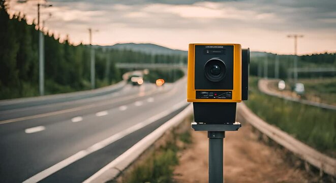 Speed camera on the highway.
