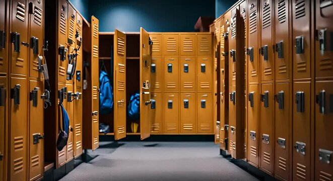 Lockers in a school.