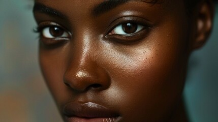 close-up portrait of beautiful black woman