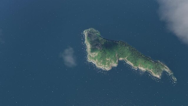 Upper aerial view of Snake Island at Ilha de Queimada Grande in S&atilde;o Paulo. Brazil