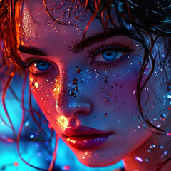 portrait of a person with a red lips